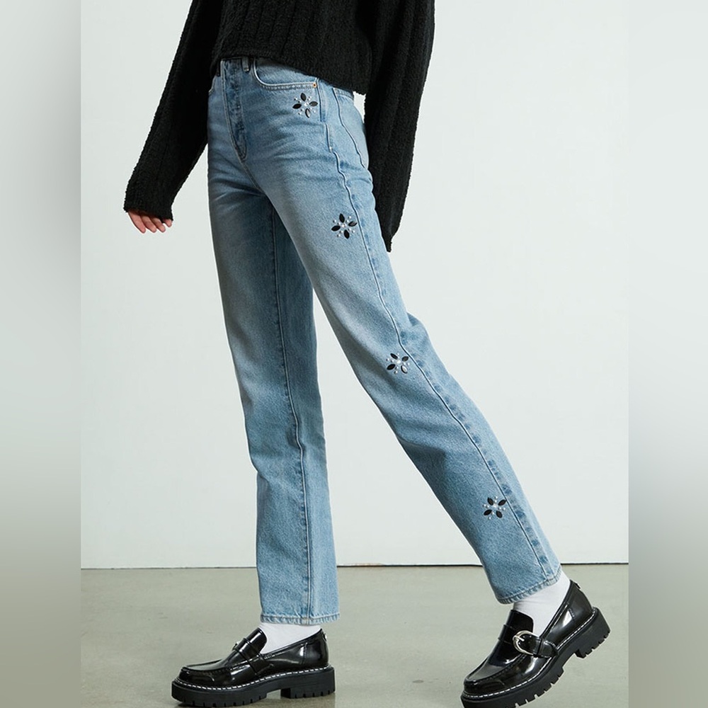 PacSun Eco Embellished Dad Jeans Medium Indigo Women’s Size 25